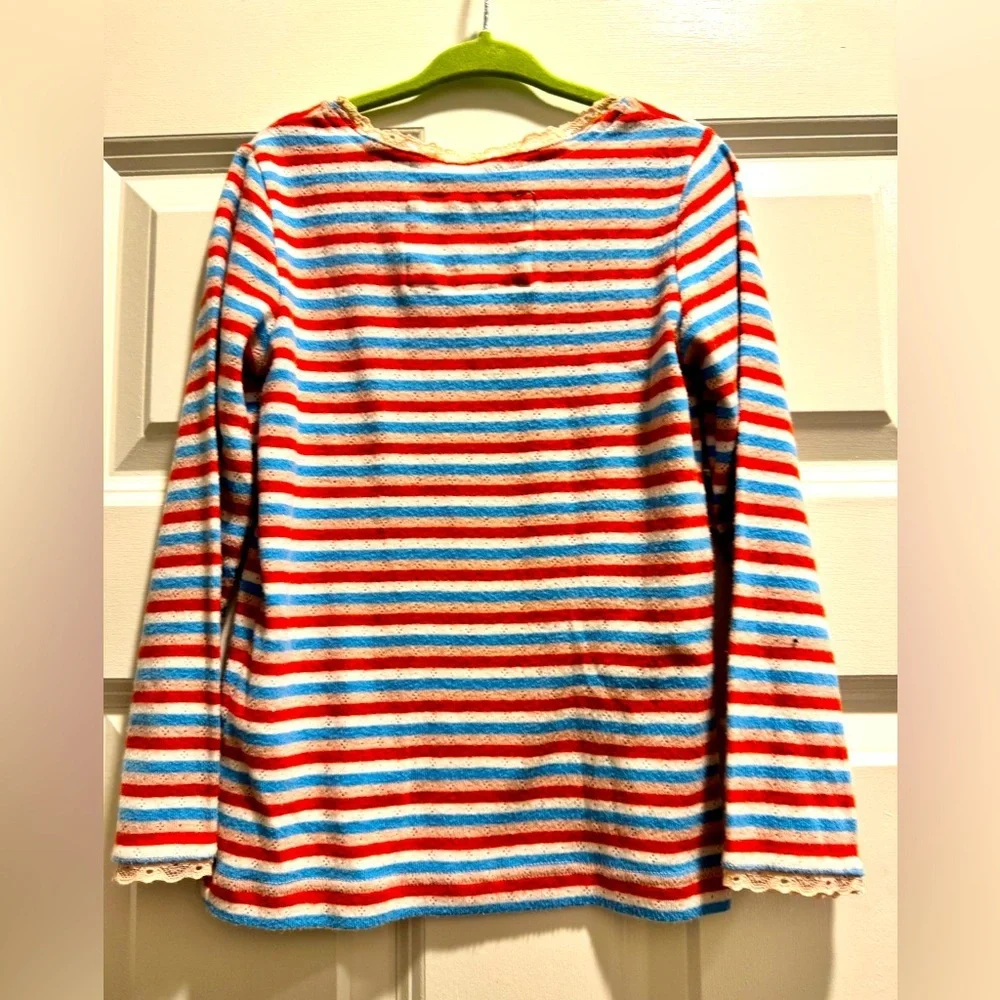 Mini Boden NWT Sz 5-6Y Striped Kids Shirt - Red, Pink, Blue, White, long sleeve